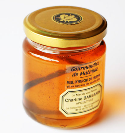 Miel à la saveur originale acacia et sa gousse de vanille